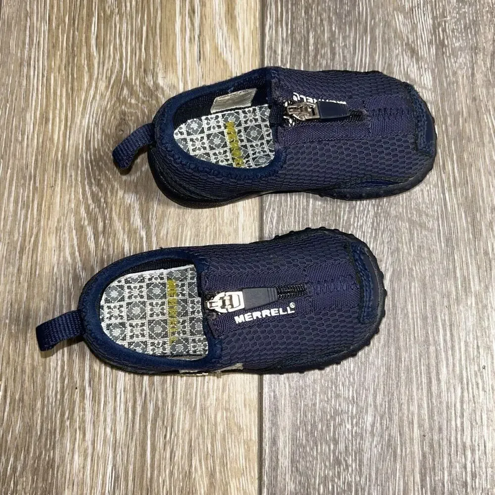 MERRELL Barrado Breeze Navy Blue Zip Up Shoes Toddler Infant Youth US Size 5